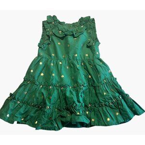 Christian Siriano Toddler Girls Size 2T Green Shamrock Ruffle Dress St. Patricks